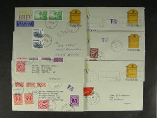 Sweden. Postal stationery, post letter Facit pB5 , 1 kr (+20) öre, six usages sent to …