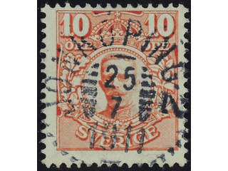 Sweden. Facit 76 used , 10 öre red, watermark crown. EXCELLENT cancellation JÖNKÖPING 2 …
