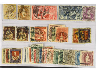 Switzerland. Used 1882–1924. All different, e.g. Mi 56, 64, 72 III, 73, 100, 108, …