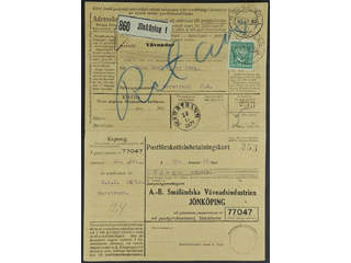 Sweden. Facit 174 cover , 145 öre on address card for cash on delivery parcel sent from …