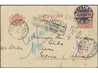 Sweden. Postal stationery, Single postcard, Facit bKe19/214, Postcard 10 öre sent from …