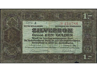 Banknotes, Netherlands. Pick 15, 1 gulden 1.2.1920. Serie J No 434786. VF.