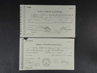 Sweden. Postal document. (Blankett n:r 139.) December 1872, five early receipts for …