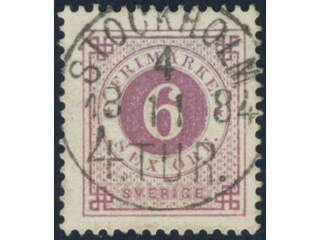 Sweden, Sverige, Sverige, Sverige. Facit 31i used, 6 öre red-lilac on soft paper. …
