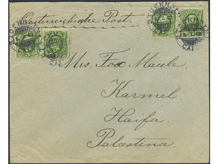 Sweden. Facit 52 on cover, 4×5 öre on beautiful cover sent from STOCKHOLM 1 4.7.03 to …