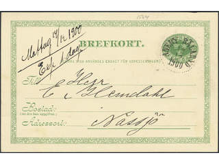 Sweden. Facit bKe10, F county. ANEBY-BÄLARYD 12.12.1900, Lantbrevbärarstämpel 2. …