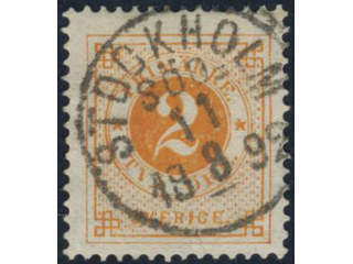 Sweden, Sverige, Sverige, Sverige. Facit 40a used, 2 öre yellowish orange. Superb …