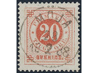 Sweden, Sverige, Sverige, Sverige. Facit 46b used, 20 öre light orange-red. EXCELLENT …