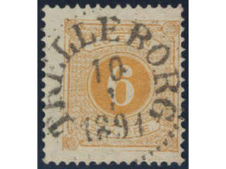 Sweden, Sverige, Sverige, Sverige. Postage due Facit L14g used, 6 öre orange, perf 13 on …