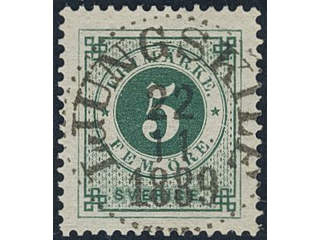 Sweden, Sverige, Sverige, Sverige. Facit 43a used, 5 öre dull blue-green. EXCELLENT …