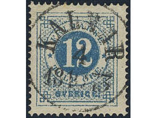 Sweden, Sverige, Sverige, Sverige. Facit 21g used, 12 öre greenish blue on ordinary …