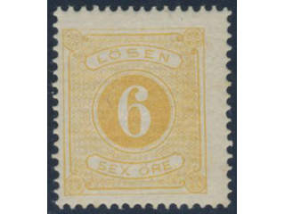 Sweden, Sverige, Sverige, Sverige. Postage due Facit L4b ★★, 6 öre yellow, perf 14. …