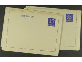 Sweden. Postal stationery, letter card Facit kB41 , Letter card 35 öre, ten unused …