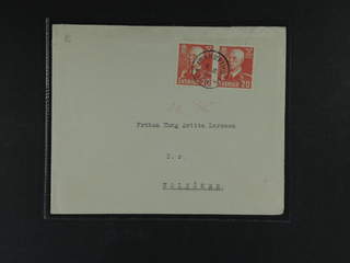 Sweden. Facit 344BB cover , 1943 85th Birthday of King Gustaf V 20 öre red, pair, on …