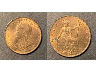 Storbritannien Queen Victoria (1837-1901) 1/2 penny 1899, UNC, liten ärgfläck