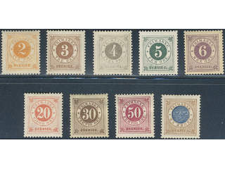Sweden. Facit 40–44, 46–49 ★, SET (9). SEK 6130 for cheapest shade