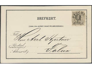 Sweden. Facit 42e on cover, 4 öre light grey on yellowish paper on printed matter with …