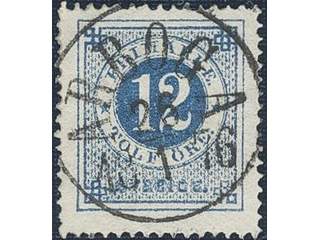 Sweden. Facit 21o used , 12 öre ultramarinish deep blue, distinct print. EXCELLENT …