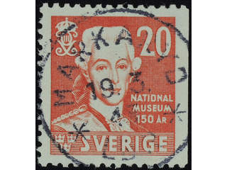 Sweden. Facit 338B used , 1942 150th Anniversary of the National Museum 20 öre red, perf …