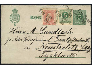 Sweden. Facit kB1, 43, 45. Cancellations, DENMARK. Danish cancellation FRA SVERIGE M …