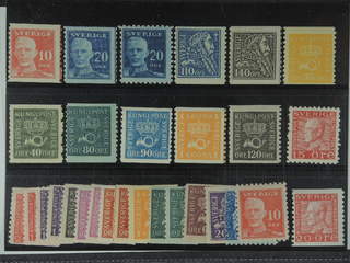 Sweden. ★ 1920-36. Small coilstamps. All different, e.g. F 149A, 151A+C, 154-56, 159, …