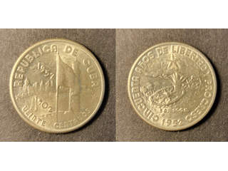 Cuba 20 centavos 1952, XF-UNC