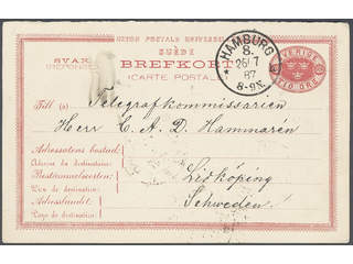 Sweden. Postal stationery, double postcard Facit bKd3 , Response card 10 öre sent from …