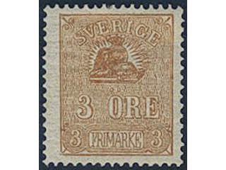Sweden, Sverige, Sverige, Sverige. Facit 14Bd ★, 3 öre orange-brown, type II. Fresh …