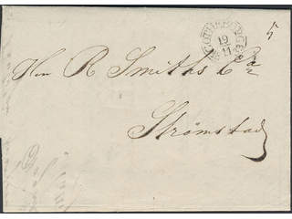 Sweden. O county. GÖTHEBORG 19.11.1833, arc postmark. type 2 on cover sent to Strömstad. …