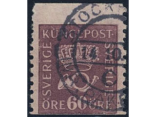 Sweden. Facit 162cxz used, 60 öre red-lilac vertical perf 9¾ type I with wmk lines + …