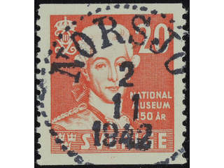 Sweden. Facit 338A used , 1942 150th Anniversary of the National Museum 20 öre red, perf …