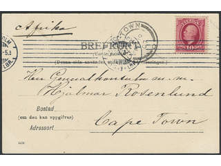 Sweden. Facit 54 cover , 10 öre on picture postcard (Johannes kyrka, Stockholm) ent from …