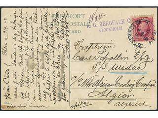 Sweden. Facit 54 cover , 10 öre on picture postcard (Strandvägen) sent from STOCKHOLM …
