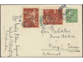Sweden. Postal stationery, Single postcard, Facit bKe23, 196, 211, Postcard 10 öre …