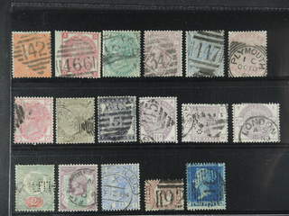Britain. Used 1858-1887. All different, e.g. Mi 24, 28, 33, 47, 51, 58, 60-62, 73-74. …