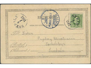 Sweden. Facit 52, M county. ARRIE 9.7.1901. Postcard sent via MALMÖ 9.7.01 to SVEDALA …