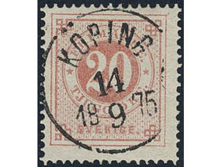 Sweden, Sverige, Sverige, Sverige. Facit 22g used, 20 öre dull red. EXCELLENT …
