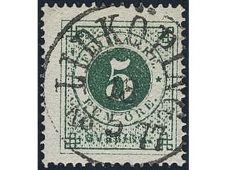 Sweden, Sverige, Sverige, Sverige. Facit 19g used, 5 öre dark green, smooth print. …