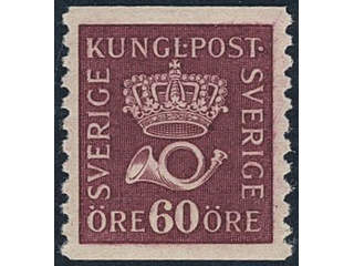 Sweden. Facit 163 ★★, 60 öre violet-carmine vertical perf 9¾ type II. Superb. SEK 2700