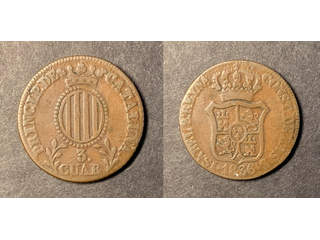 Spanien - Barcelona 3 cuartos 1856, VF