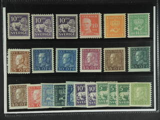 Sweden. ★★ 1920–36. Small coil stamps, all different, e.g. F 145A + C + E, 149C, 168b, …