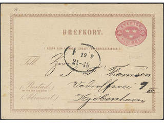 Sweden. Postal stationery, Single postcard, Facit bKe3 vII, Postcard 10 öre text A, with …