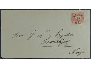 Sweden. Facit 45 cover , 10 öre om beautiful cover sent from ARBRÅ 19.12.1888 to Norway. …