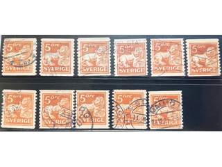 Sweden. Facit 142Adbz used , 5 öre brownish orange-red type II vertical perf 9¾ wmk KPV, …