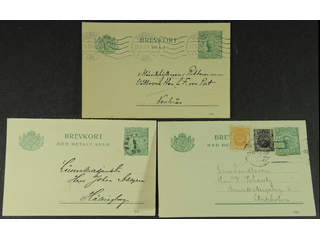 Sweden. Postal stationery, double postcard Facit bKd17 , Reply-paid postcard 5+5 öre …