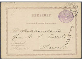 Sweden. Postal stationery, double postcard Facit bKd1CII , Response card 6 öre sent from …