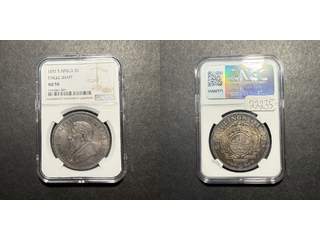 Sydafrika Paul Kruger (1883-1902) 5 shillings 1892 single shaft, NGC AU58