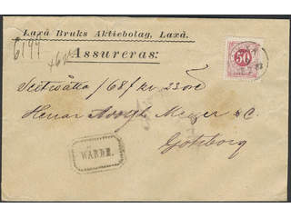 Sweden. Facit 48c on cover, 50 öre violet-carmine as single franking on inland cover of …