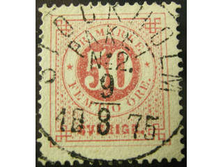 Sweden. Facit 26 used , 50 öre red. EXCELLENT cancellation STOCKHOLM PAKET No 2 …