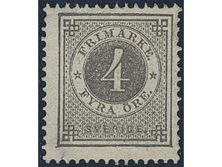 Sweden. Facit 29a1 ★, 4 öre dark grey. Opinion (shade) by O.P. SEK 3000